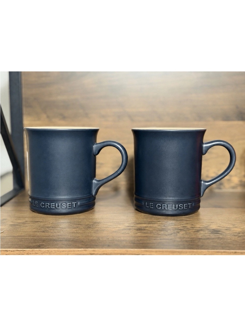 Le Creuset Stoneware Vancouver Coffee Mugs 14oz / 400ml. MATTE
NAVY, RARE Set-2